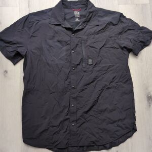 topo designs shirt Mens XL Black Retro River Designs Snap Closure Back Vent
